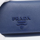 PRADA Long Wallet Safiano Leather Blue Gold Auth 190465A-18
