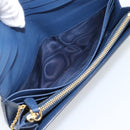 PRADA Long Wallet Safiano Leather Blue Gold Auth 190465A-20