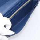PRADA Long Wallet Safiano Leather Blue Gold Auth 190465A-23