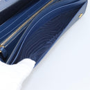 PRADA Long Wallet Safiano Leather Blue Gold Auth 190465A-25