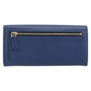 PRADA Long Wallet Safiano Leather Blue Gold Auth 190465A-2