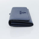 PRADA Long Wallet Safiano Leather Blue Gold Auth 190465A-3