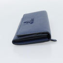 PRADA Long Wallet Safiano Leather Blue Gold Auth 190465A-4