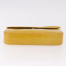 CARTIER Shoulder Bag Patent Leather Yellow Silver Auth 190468V-10