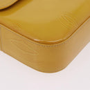 CARTIER Shoulder Bag Patent Leather Yellow Silver Auth 190468V-11