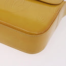 CARTIER Shoulder Bag Patent Leather Yellow Silver Auth 190468V-12