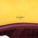 CARTIER Shoulder Bag Patent Leather Yellow Silver Auth 190468V-16