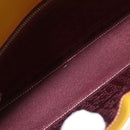 CARTIER Shoulder Bag Patent Leather Yellow Silver Auth 190468V-17