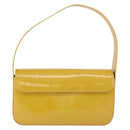 CARTIER Shoulder Bag Patent Leather Yellow Silver Auth 190468V-2