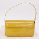 CARTIER Shoulder Bag Patent Leather Yellow Silver Auth 190468V-24