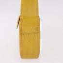 CARTIER Shoulder Bag Patent Leather Yellow Silver Auth 190468V-4