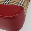 BURBERRY Nova Check Shoulder Bag Canvas Beige Gold Auth 190469A-9