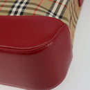 BURBERRY Nova Check Shoulder Bag Canvas Beige Gold Auth 190469A-15