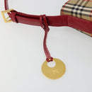 BURBERRY Nova Check Shoulder Bag Canvas Beige Gold Auth 190469A-10