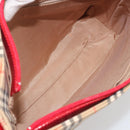 BURBERRY Nova Check Shoulder Bag Canvas Beige Gold Auth 190469A-12