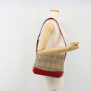 BURBERRY Nova Check Shoulder Bag Canvas Beige Gold Auth 190469A-22