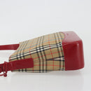 BURBERRY Nova Check Shoulder Bag Canvas Beige Gold Auth 190469A-4