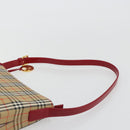 BURBERRY Nova Check Shoulder Bag Canvas Beige Gold Auth 190469A-8