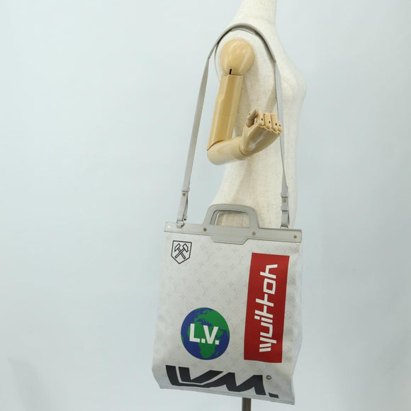LOUIS VUITTON Monogram White Flat Vertical 2way Multicolor M44627 Auth 190470M