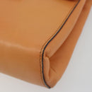 CELINE Circle Shoulder Bag Leather Orange Gold Auth 190471A-9