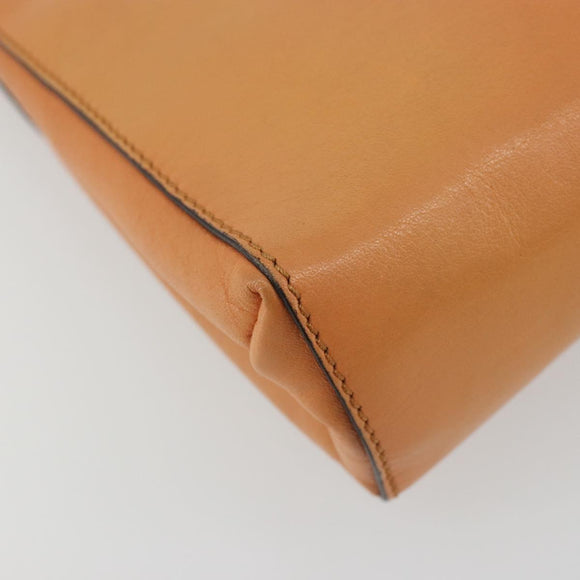 CELINE Circle Shoulder Bag Leather Orange Gold Auth 190471A