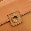 CELINE Circle Shoulder Bag Leather Orange Gold Auth 190471A-17