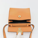 CELINE Circle Shoulder Bag Leather Orange Gold Auth 190471A-10