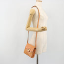CELINE Circle Shoulder Bag Leather Orange Gold Auth 190471A-23