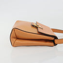 CELINE Circle Shoulder Bag Leather Orange Gold Auth 190471A-3