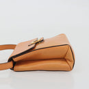 CELINE Circle Shoulder Bag Leather Orange Gold Auth 190471A-4