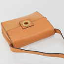 CELINE Circle Shoulder Bag Leather Orange Gold Auth 190471A-6