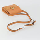 CELINE Circle Shoulder Bag Leather Orange Gold Auth 190471A-7