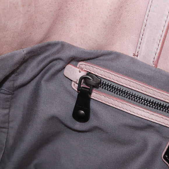 Miu Miu Hand Bag Leather Pink Silver Auth 190473A