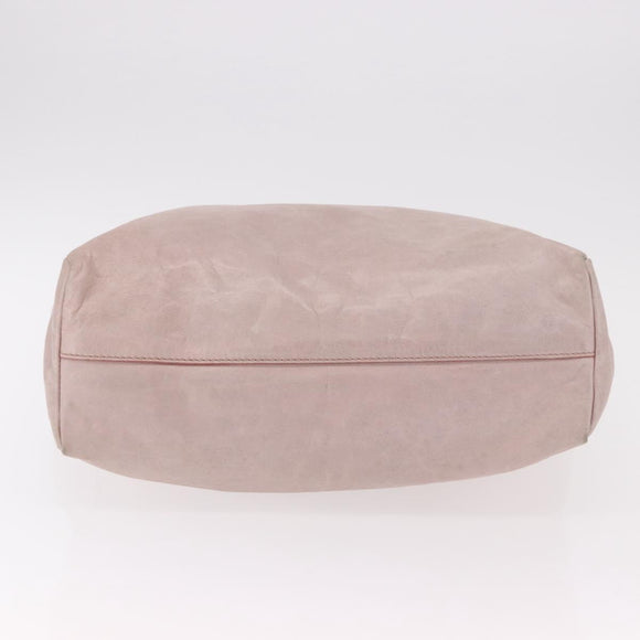 Miu Miu Hand Bag Leather Pink Silver Auth 190473A