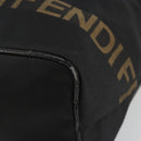 FENDI Hand Bag Canvas Black Gold Auth 190474-9