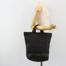 FENDI Hand Bag Canvas Black Gold Auth 190474-20