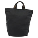 FENDI Hand Bag Canvas Black Gold Auth 190474-2