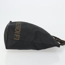 FENDI Hand Bag Canvas Black Gold Auth 190474-3
