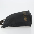 FENDI Hand Bag Canvas Black Gold Auth 190474-4