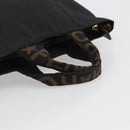FENDI Hand Bag Canvas Black Gold Auth 190474-7