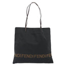 FENDI Tote Bag Canvas Black Gold Auth 190475-13
