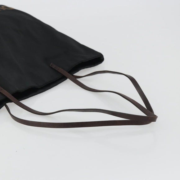FENDI Tote Bag Canvas Black Gold Auth 190475