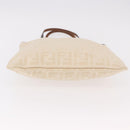 FENDI Zucca Canvas Tote Bag Beige Silver Auth 190476A-6