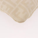 FENDI Zucca Canvas Tote Bag Beige Silver Auth 190476A-15