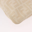 FENDI Zucca Canvas Tote Bag Beige Silver Auth 190476A-17