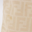 FENDI Zucca Canvas Tote Bag Beige Silver Auth 190476A-3