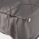 CHANEL Paris Biarritz PM Hand Bag PVC Canvas Gray Silver CC Auth 190477A-15