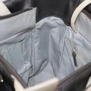 CHANEL Paris Biarritz PM Hand Bag PVC Canvas Gray Silver CC Auth 190477A-21