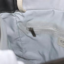 CHANEL Paris Biarritz PM Hand Bag PVC Canvas Gray Silver CC Auth 190477A-22