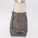 CHANEL Paris Biarritz PM Hand Bag PVC Canvas Gray Silver CC Auth 190477A-3